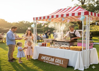 Hamburger and Chips event setup